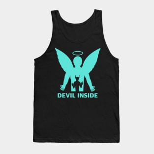 Devil Inside blue Tank Top